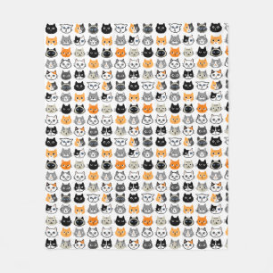 Couverture Polaire Le Cat mignon face au Motif Chats de cerfs-volant