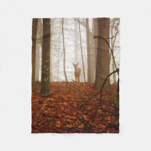Couverture Polaire Le cerf dans le brouillard (Devant)