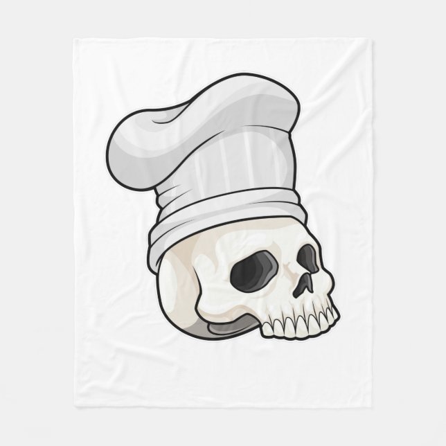Couverture Polaire Le crâne cuisiné avec le casquette chef (Devant)