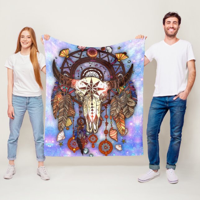 Couverture Polaire Le crâne de Buffalo, une tribu d'amérindiens Dream (En situation)