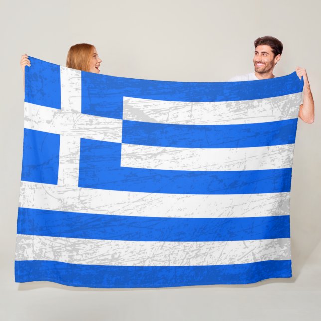 Couverture Polaire Le drapeau grec - Une tapisserie du patrimoine gre (En situation)