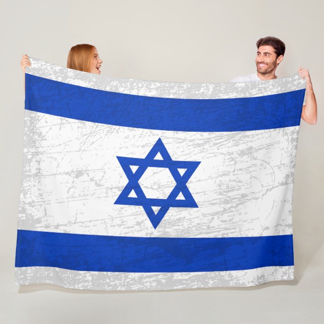 Couverture Polaire Le drapeau israélien - Une tapisserie du patrimoin (En situation)