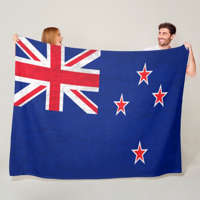 Couverture Polaire Le drapeau néo-zélandais - Une tapisserie du patri (En situation)