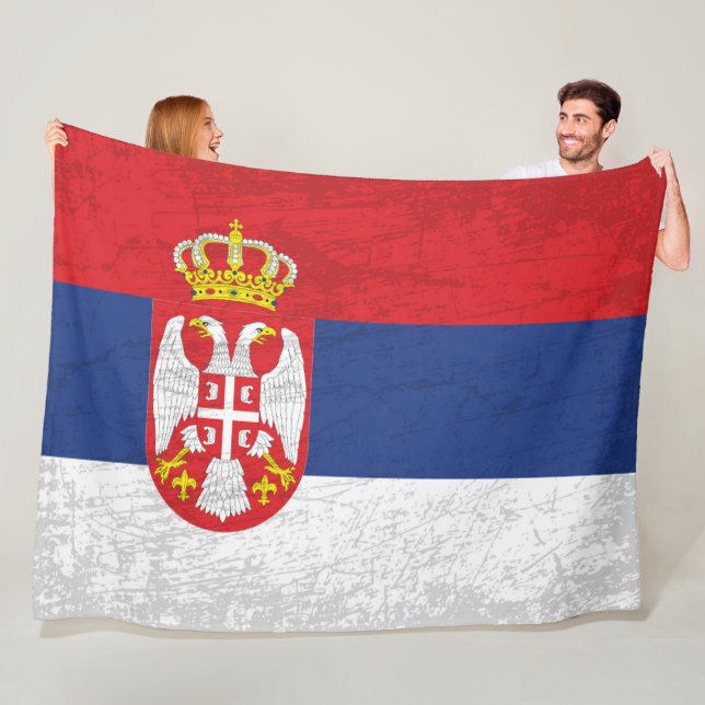 Couverture Polaire Le drapeau serbe - Une tapisserie du patrimoine se (En situation)