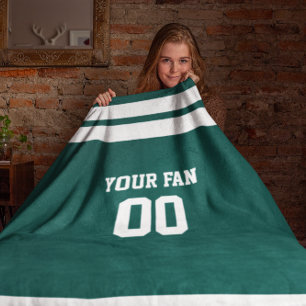 Couverture Polaire Le football vert et blanc personnalisé