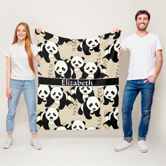 Couverture Polaire Le graphique d'ours panda personnalisent plus (En situation)