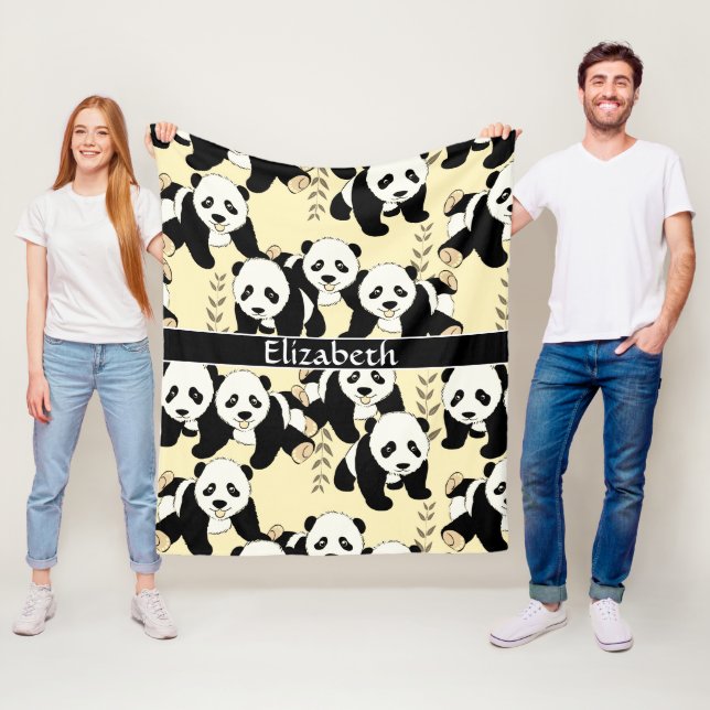 Couverture Polaire Le graphique d'ours panda personnalisent plus (En situation)