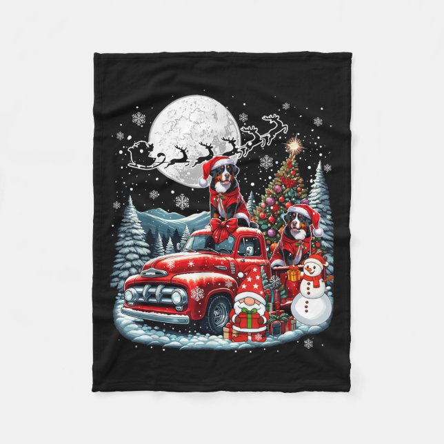 Couverture Polaire Le Groupe Xmas Gnome Père Noël Entlebucher Mountai (Devant)