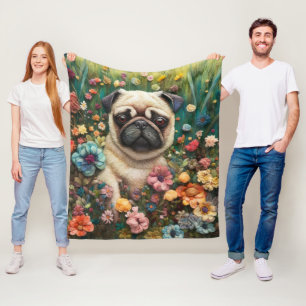 Couverture Polaire Le jardin de Petal Pug : un feutrage à l'aiguille