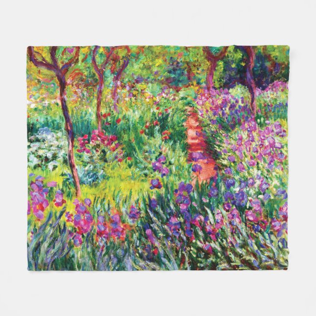Couverture Polaire Le jardin d'Iris à Giverny par Claude Monet (Devant (Horizontal))