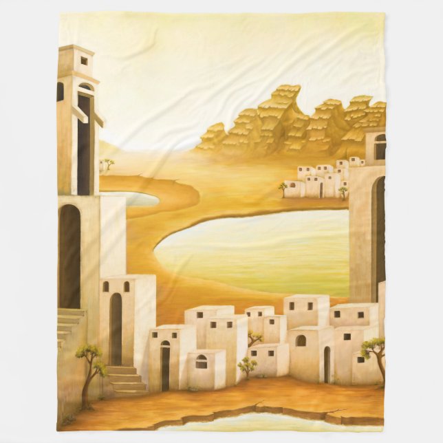 Couverture Polaire "Le lieu" - Moyen-Orient / Orient Desert Peinture (Devant)