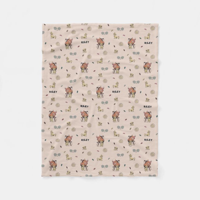 Couverture Polaire Le Lion King Timon et Simba Nom personnalisé (Devant)