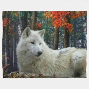 COUVERTURE POLAIRE LE LOUP BLANC