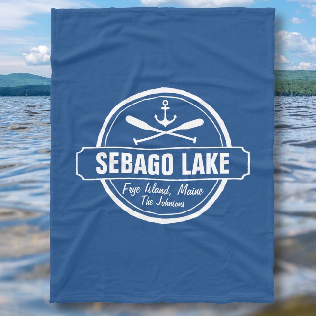 COUVERTURE POLAIRE LE MAINE DU LAC DE SEBAGO PERSONNALISÉ VILLE ET NO (Créateur téléchargé)