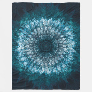 Couverture Polaire Le Mandala bleu indigo