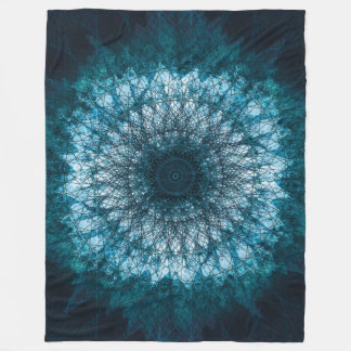 Couverture Polaire Le Mandala bleu indigo
