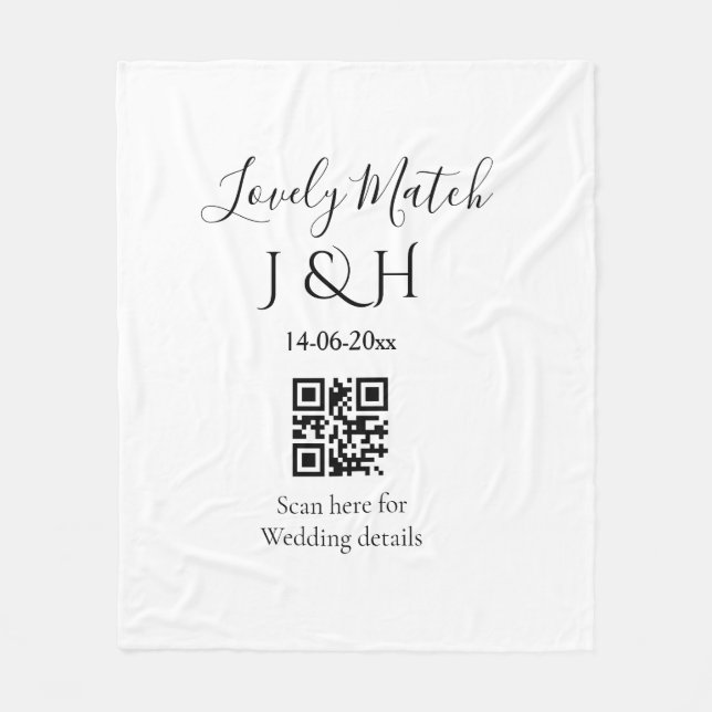 Couverture Polaire Le mariage d'ajouter le nom de couple QR code scan (Devant)