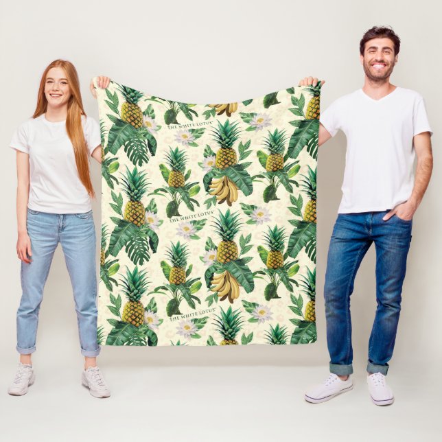 Couverture Polaire Le Motif blanc Lotus Pineapple Paradise (En situation)