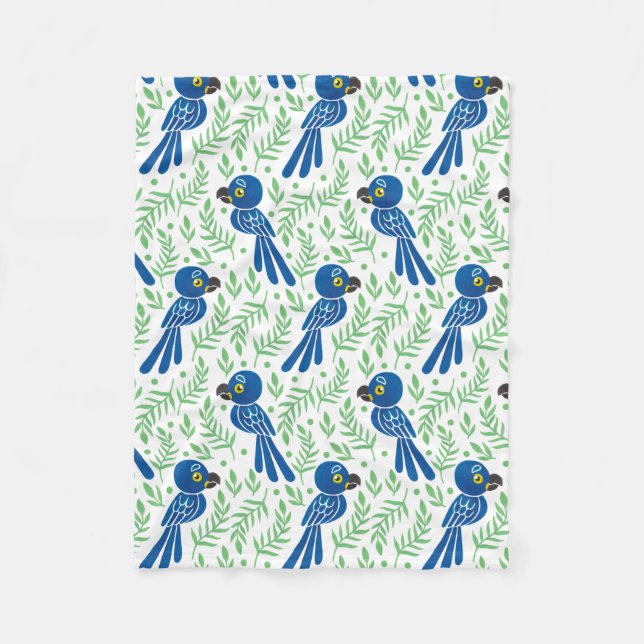 Couverture Polaire Le motif d'ara de jacinthe (Devant)