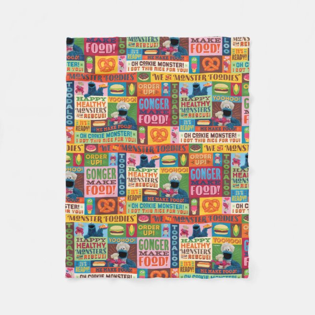 Couverture Polaire Le Motif de camion Foodie de Cookie Monster (Devant)