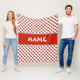 Couverture Polaire Le nom fait sur commande mignon de coccinelles