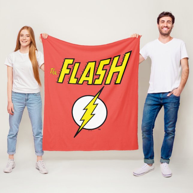 Couverture Polaire Le nom Flash et le logo de l'éclair (En situation)