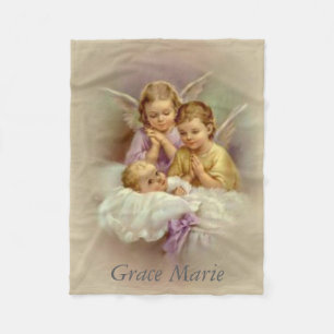 Couverture Polaire Le nuage de bébé d'anges d'ange gardien