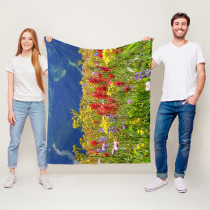 Couverture Polaire Le pinceau de la nature - Fleurs sauvages de monta