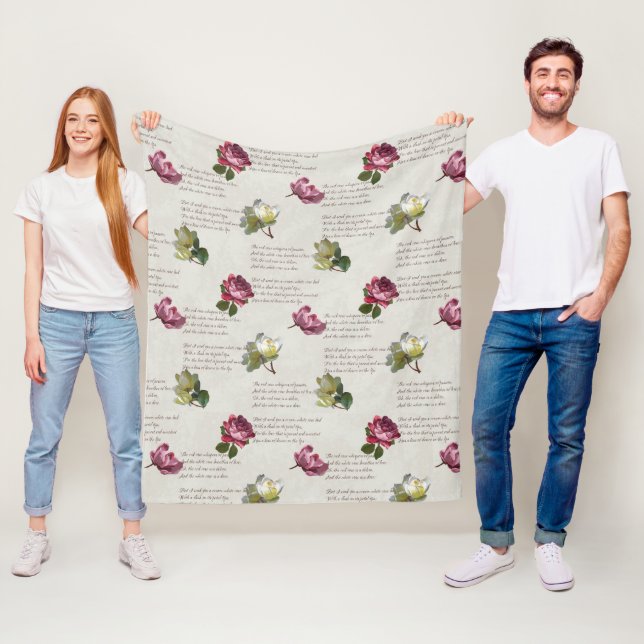 Couverture Polaire Le poème Rose (En situation)