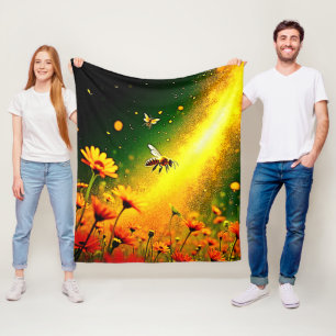 Couverture Polaire Le pollen doré des abeilles explose Joy Design