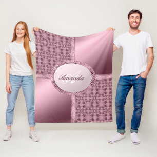 Couverture Polaire Le satin de dentelle de Faux Jewels le monogramme