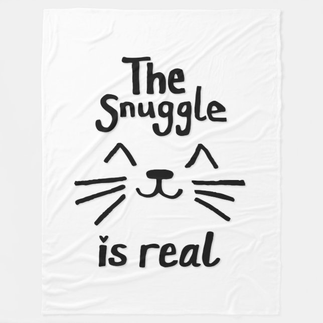 Couverture Polaire Le Snuggle est réel (noir sur blanc) (Devant)