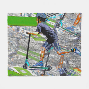 Couverture Polaire Le Speedster - Stunt Scooter Fleece Blanket