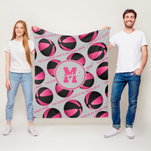 Couverture Polaire Le terrain de basket est mon joyeux endroit rose n