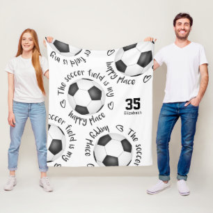 Couverture Polaire Le terrain de football est mon endroit heureux fil