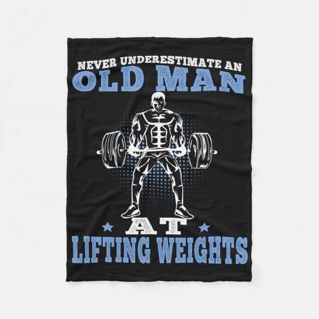 Couverture Polaire Le Vieux Homme Au Lifting Weights Entraînement Fit (Devant)