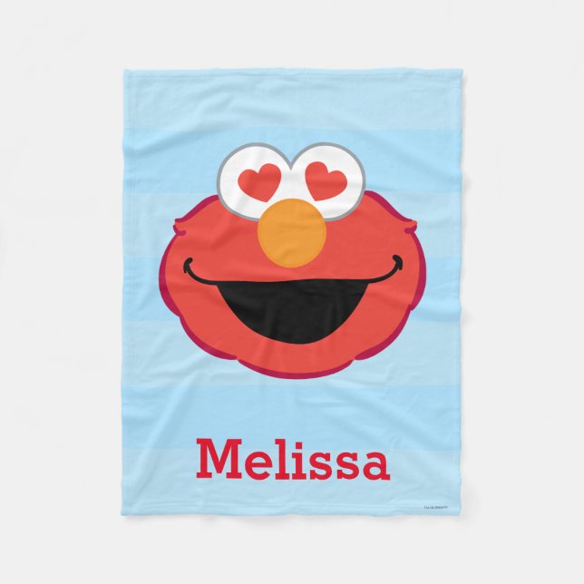 Couverture Polaire Le visage souriant d'Elmo | Ajouter Votre Nom (Devant)