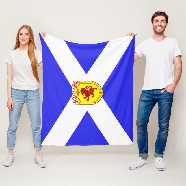 Couverture Polaire L'Ecosse, lion effréné, drapeau antique de (En situation)