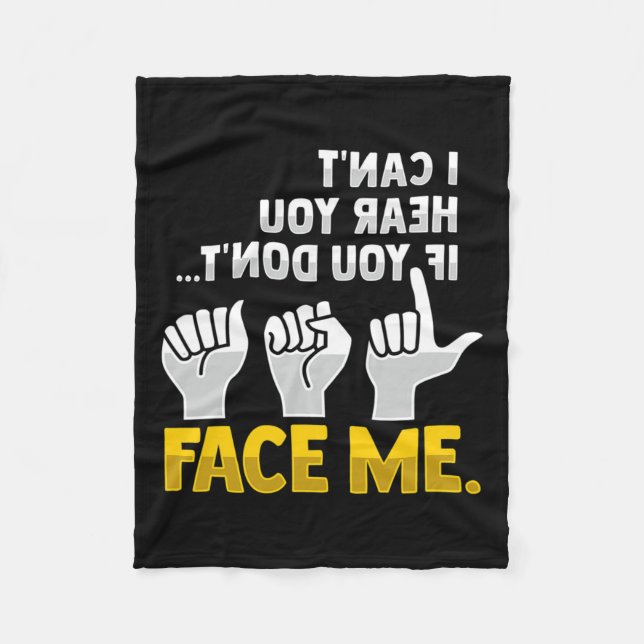 Couverture Polaire Lecture Asl Gesture Main Sourde Perte d'ouïe Adjud (Devant)