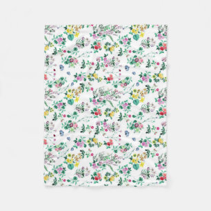 Couverture Polaire Léger joli motif floral été
