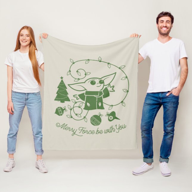 Couverture Polaire L'enfant | Merry Force be with You - Vert (En situation)