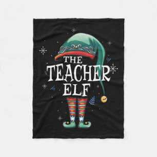 Couverture Polaire L'Enseignant Elf Xmas Correspondant Famille Elf Po