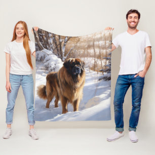 Couverture Polaire Leonberger Laissez-le neiger Noël