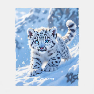 Couverture Polaire Léopard bébé neige mignon fantastique