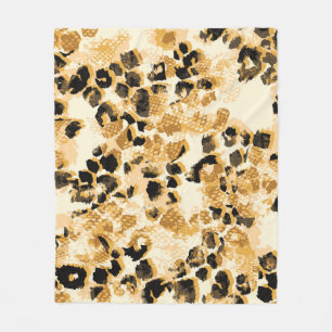 Couverture Polaire Leopard Chic : Elégance Motif Vintage.