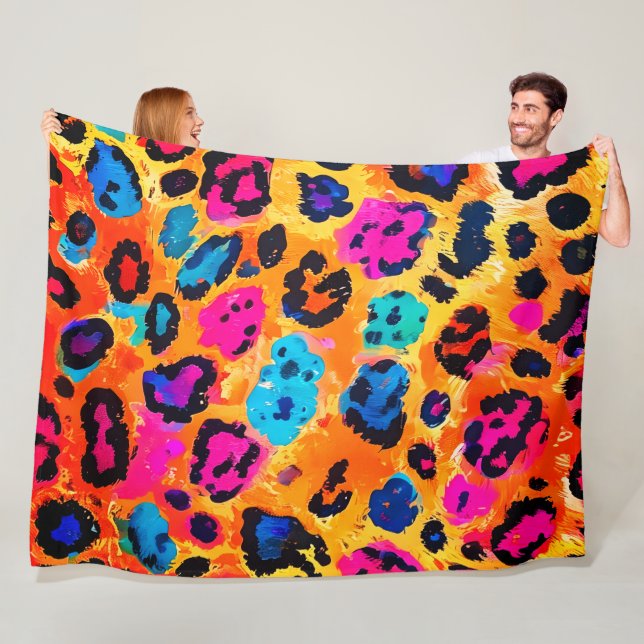 Couverture Polaire Leopard Fleece Blanket  (En situation)