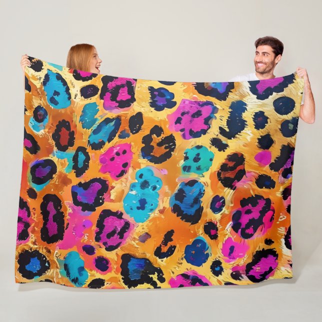 Couverture Polaire Leopard Fleece Blanket  (En situation)