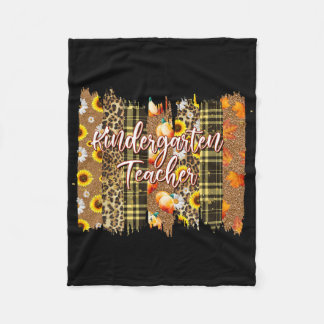 Couverture Polaire Leopard Plaid Fall Blessed Kindergarten Teacher Th