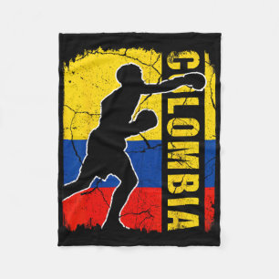 Couverture Polaire L'équipe colombienne de boxe gants à drapeau
