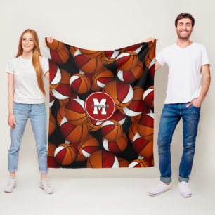 Couverture Polaire L'équipe de l'école blanche rouge couleurs motif d